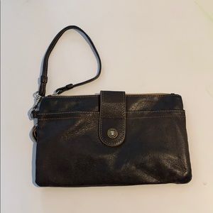 Small brown wristlet